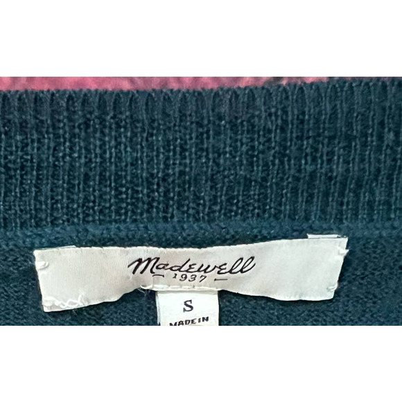 Madewell Merino Wool Sweater Dark Turquoise / Green Size Small - Picture 3 of 4